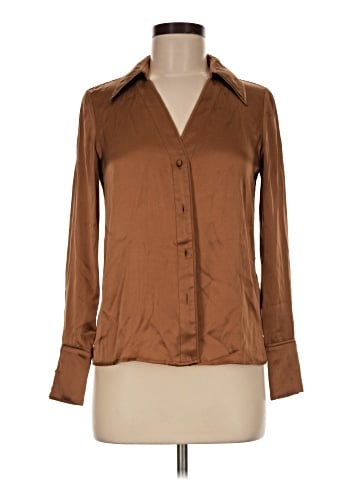 Alice + Olivia Long Sleeve Silk Top (view 1)