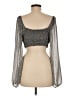 Altar'd State 100% Polyester Silver Long Sleeve Blouse Size M - photo 2