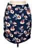 French Grey Floral Blue Casual Skirt Size L - photo 1