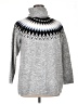 ASPEN Chevron-herringbone Silver Turtleneck Sweater Size 1X - photo 1