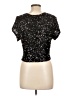 Francesca's Black Short Sleeve Top Size L - photo 2