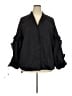 Harshman 100% Cotton Solid Black 3/4 Sleeve Button-Down Shirt Size 2X - photo 1