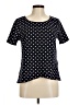 Green Envelope Polka Dots Black Short Sleeve Top Size M - photo 1