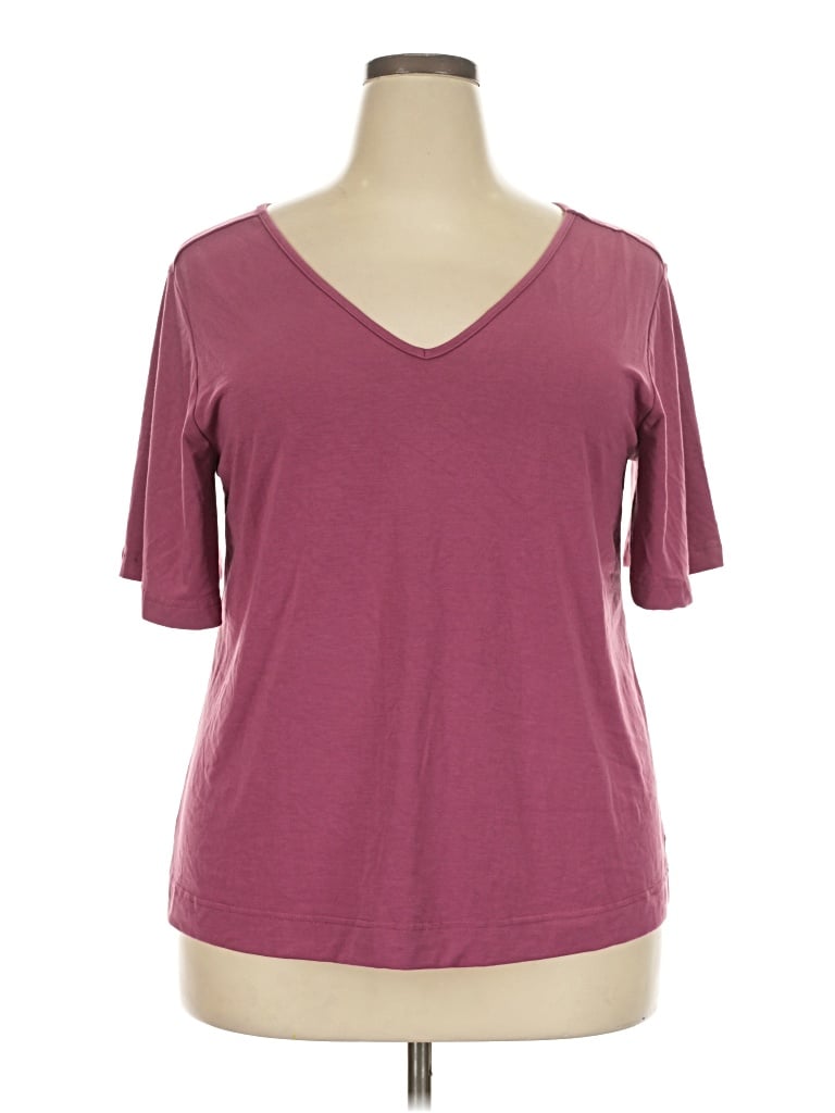 Pre-owned Betabrand Short Sleeve T-shirt In Burgundy