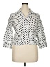 Talbots 100% Linen Polka Dots White 3/4 Sleeve Button-Down Shirt Size 14 Petite - photo 1