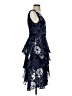 MARCHESA notte 100% Polyester Paisley Blue Cocktail Dress Size 0 - photo 4
