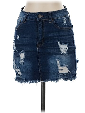 Wax Jean Denim Skirt (view 1)