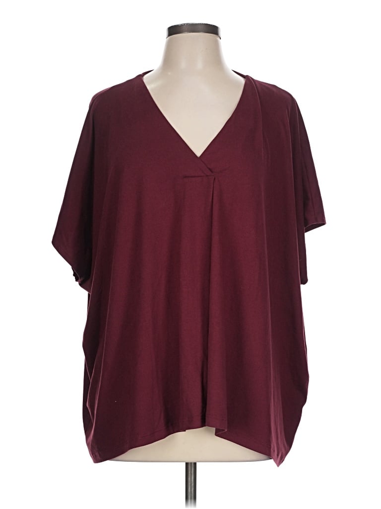 Pre-owned Entro Poncho In Burgundy