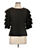 Gracia 100% Polyester Black Short Sleeve Blouse Size L - photo 1