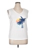 Shein Tropical White Sleeveless T-Shirt Size L - photo 1