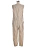 Eileen Fisher 100% Baumwolle Metallic Tan Jumpsuit Size L - photo 2