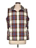 Lands' End 100% Polyester Plaid Ivory Vest Size L - photo 1