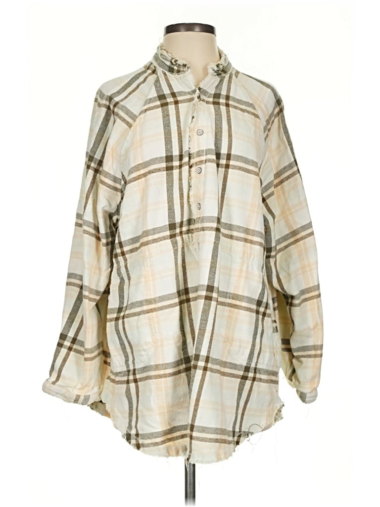 Pre-owned We The Free Long Sleeve Button Down Shirt In Gold