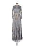 Mac Duggal 100% Polyester Silver Cocktail Dress Size 6 - photo 1