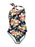 Unbranded Floral Blue One Piece Swimsuit Size L - photo 1