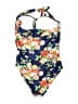Unbranded Floral Blue One Piece Swimsuit Size L - photo 2