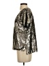 Vanessa Virginia 100% Polyester Metallic Silver Short Sleeve Top Size S - photo 5
