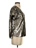 Vanessa Virginia 100% Polyester Metallic Silver Short Sleeve Top Size S - photo 4