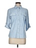 J. McLaughlin Blue 3/4 Sleeve Button-Down Shirt Size M - photo 1