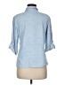 J. McLaughlin Blue 3/4 Sleeve Button-Down Shirt Size M - photo 2