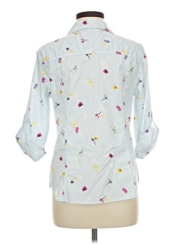 Christopher & Banks 3/4 Sleeve Button-Down Shirt (view 2)