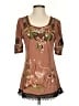 Assorted Brands Brown Short Sleeve Blouse Size 3 - photo 1