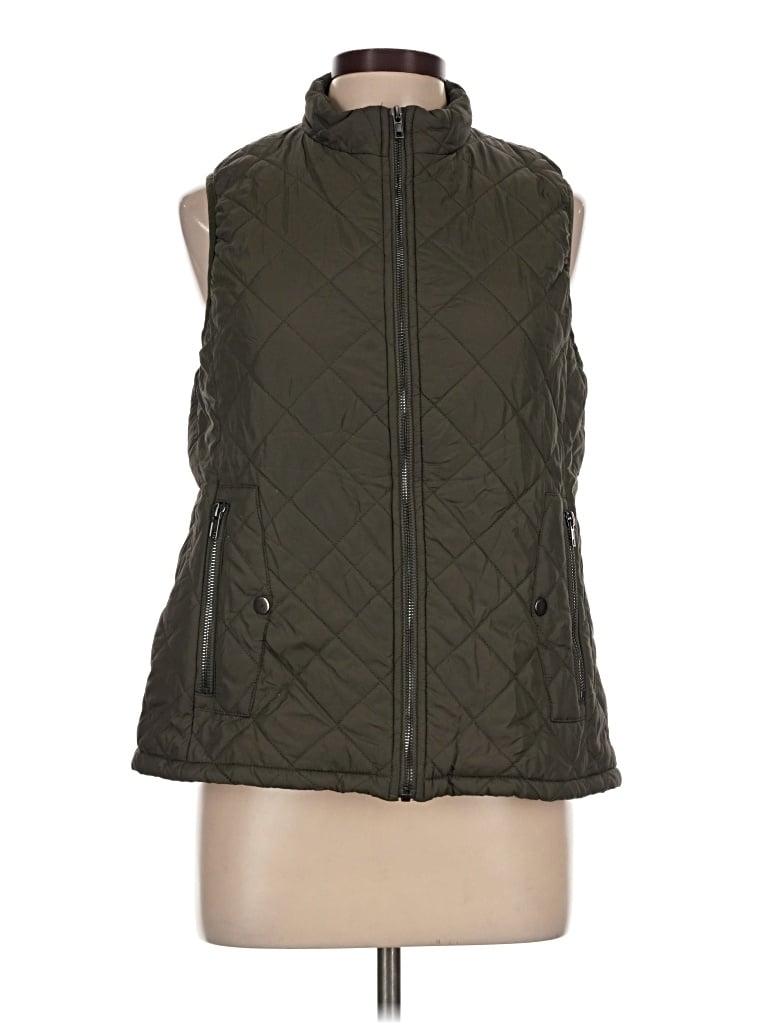 Pre-owned Allegra K Vest In Green