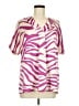 2 Hearts Pink Short Sleeve Blouse Size M - photo 1