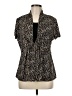 Elementz Animal Print Black Short Sleeve Blouse Size M - photo 1