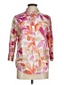 Chico's Floral Orange 3/4 Sleeve Button-Down Shirt Size M - photo 1