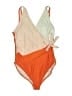 Summer Color Block Orange One Piece Swimsuit Size XXL (estimated) - photo 1