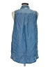 MICHAEL Michael Kors 100% Lyocell Blue Sleeveless Button-Down Shirt Size M - photo 2