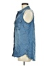MICHAEL Michael Kors 100% Lyocell Blue Sleeveless Button-Down Shirt Size M - photo 5