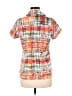 BCBGMAXAZRIA Color Block Orange Short Sleeve Blouse Size M - photo 2