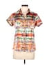 BCBGMAXAZRIA Color Block Orange Short Sleeve Blouse Size M - photo 1