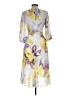 DKNY 100% Polyester Print Yellow Cocktail Dress Size M - photo 2