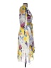 DKNY 100% Polyester Print Yellow Cocktail Dress Size M - photo 4