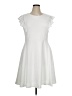 Chaps Solid White Cocktail Dress Size 14 - photo 1