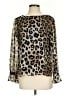 Banana Republic 100% Polyester Animal Print Brown Long Sleeve Blouse Size S - photo 1