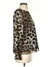 Banana Republic 100% Polyester Animal Print Brown Long Sleeve Blouse Size S - photo 4