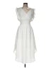 Aqua 100% Polyester White Cocktail Dress Size M - photo 1