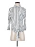 Vixbe 100% Rayon Stripes Silver 3/4 Sleeve Blouse Size S - photo 1