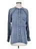 Easel 100% Rayon Blue Long Sleeve Button-Down Shirt Size S - photo 1