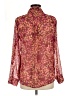 Express 100% Polyester Floral Burgundy Long Sleeve Blouse Size M - photo 2