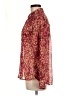 Express 100% Polyester Floral Burgundy Long Sleeve Blouse Size M - photo 5