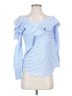 Haute Rogue 100% Polyester Blue Long Sleeve Blouse Size S - photo 1