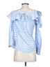 Haute Rogue 100% Polyester Blue Long Sleeve Blouse Size S - photo 2