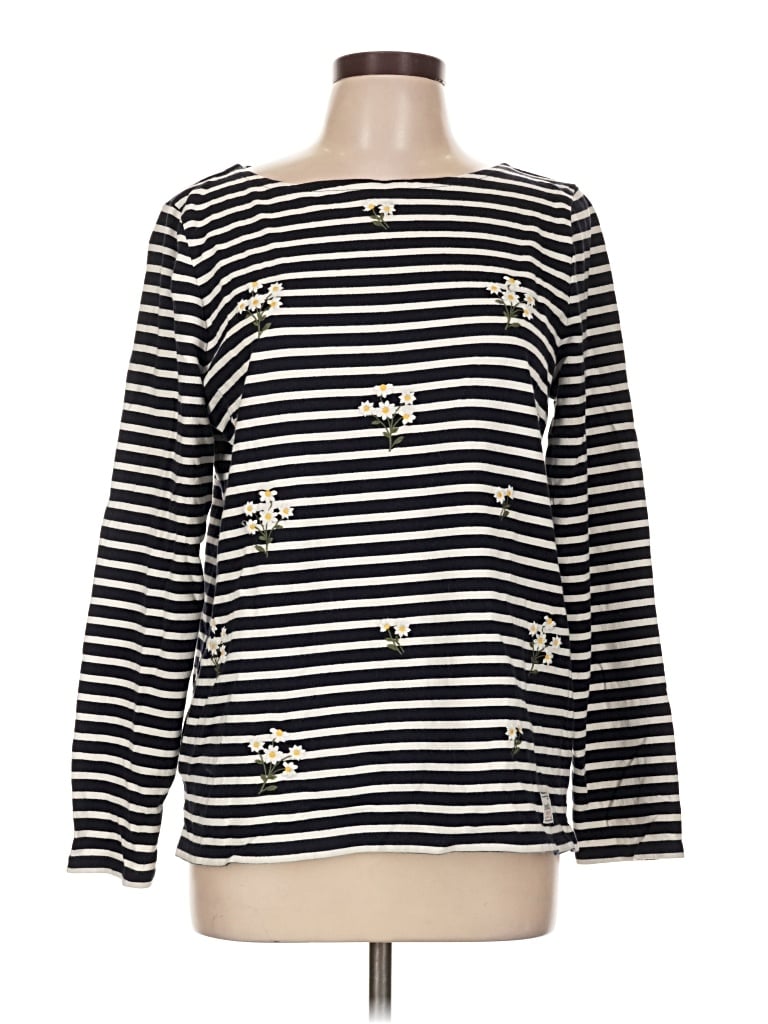 Pre-owned Talbots Long Sleeve Top Black Boatneck Tops