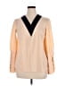 Unbranded 100% Polyester Color Block Ivory Long Sleeve Blouse Size L - photo 1