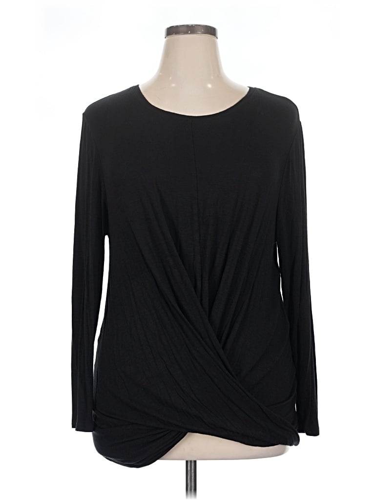 Pre-owned Lane Bryant Long Sleeve T-shirt In Black
